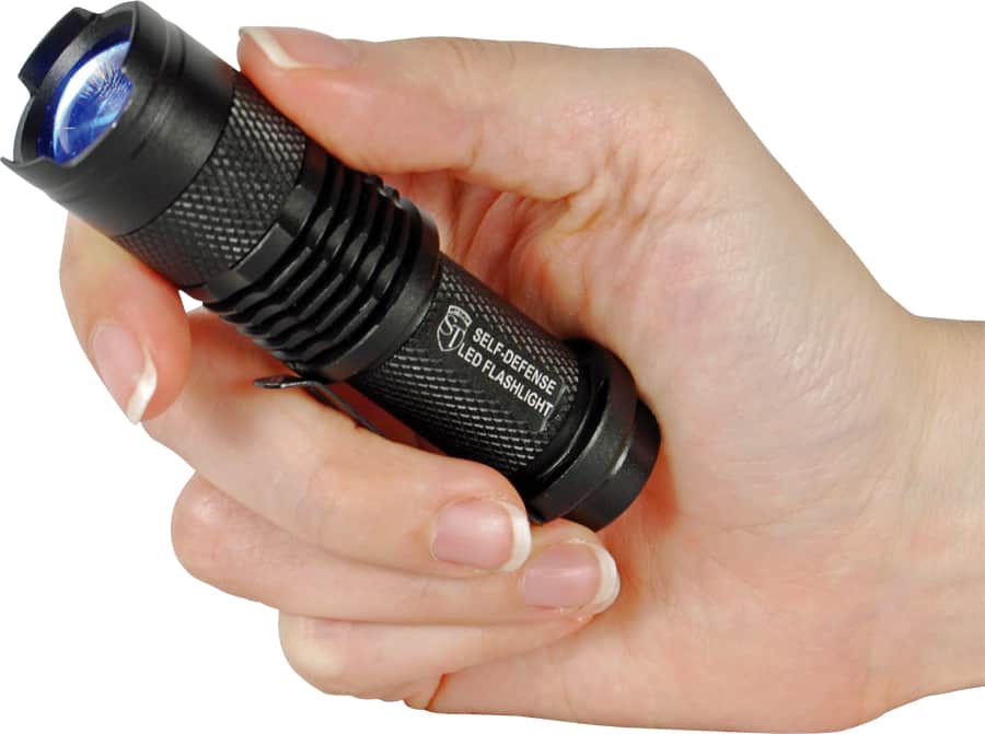 Rechargable Zoomable 500 Lunen LED Flashliht In Hand | For Security Sake Rechargable Zoomable 500 Lunen LED Flashliht In Hand