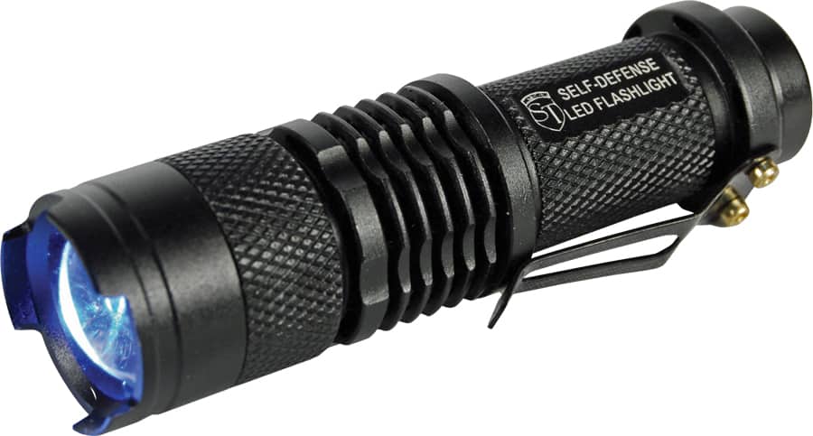 Rechargable Zoomable 500 Lunen LED Flashliht Side And Front | For Security Sake Rechargable Zoomable 500 Lunen LED Flashliht Side And Front