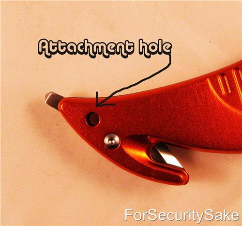 Rescue Knife Tool Showing Attachment Hole | For Security Sake Rescue Knife Tool Showing Attachment Hole